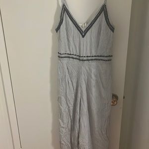 “Hamptons” jumpsuit. White and blue pin stripe, Purchased from winners W/tag